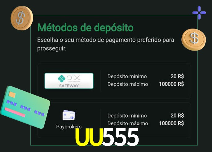 O cassino UU555 oferece uma grande variedade de métodos de pagamento